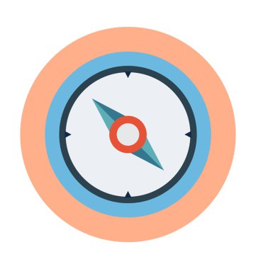 pusula düz vektör simgesi 