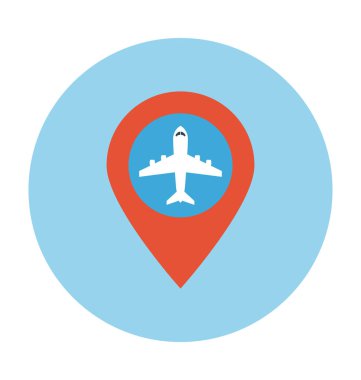 Havaalanı yer düz vektör simgesi 