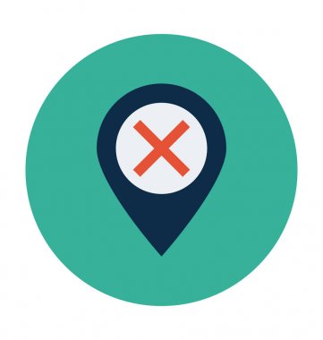 yanlış yönde düz vektör simgesi 