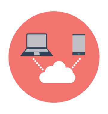 Düz vektör simge bulut 