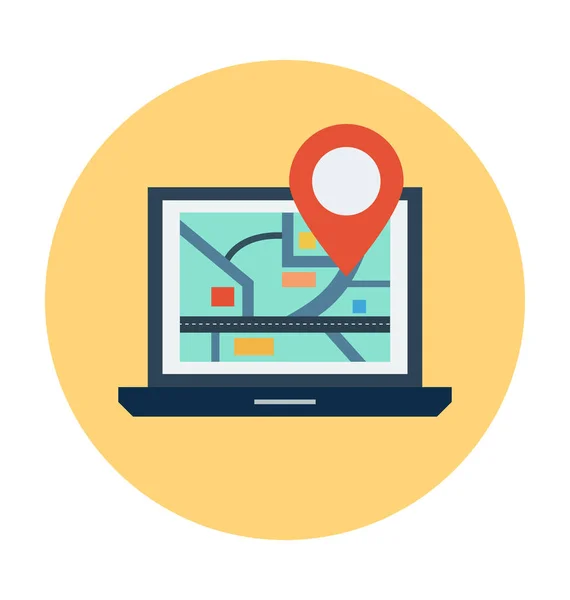 Ver Mapa Vector Plano Icono — Archivo Imágenes Vectoriales