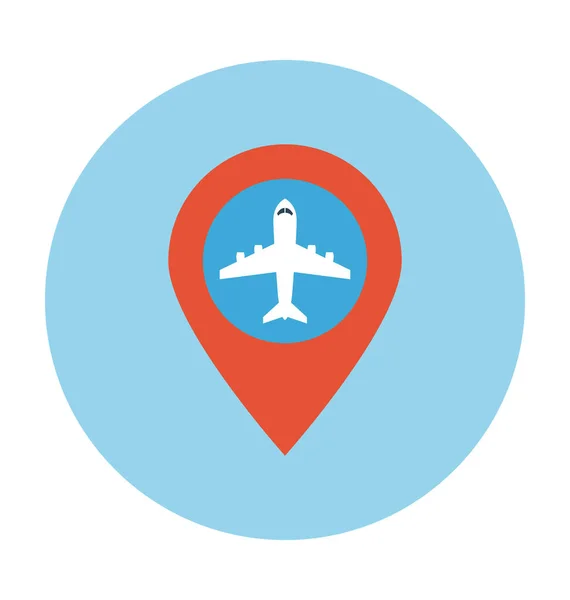 Airport Location Flat Vector Icon — Stock Vector