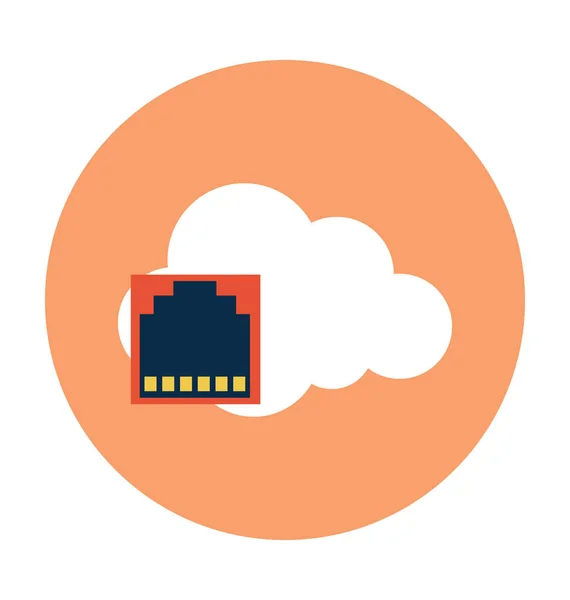 Zócalo Nube Flat Vector Icon — Vector de stock