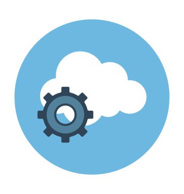 bulut dişli düz vektör simgesi 