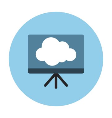 şövale üzerinde düz vektör simge bulut 