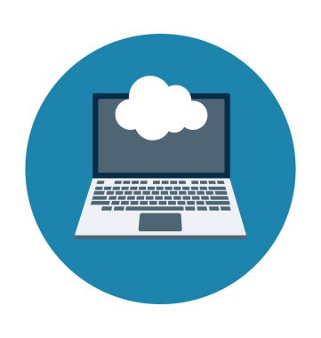 Bulut hesaplama düz vektör simgesi 