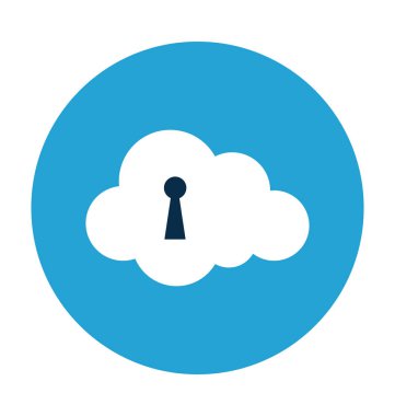 bulut anahtar deliği düz vektör simgesi 