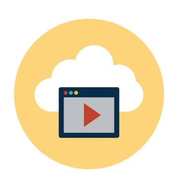 medya düz vektör simge bulut 