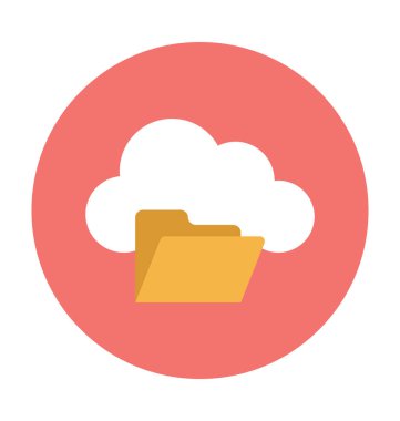 bulut düz vektör simgesi 