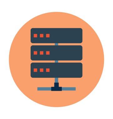 Ağ sunucu düz vektör simgesi 