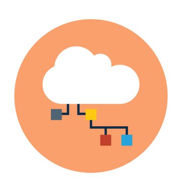 Düz vektör simge bulut 