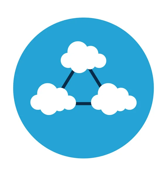 Nubes Plano Vector Icono — Vector de stock