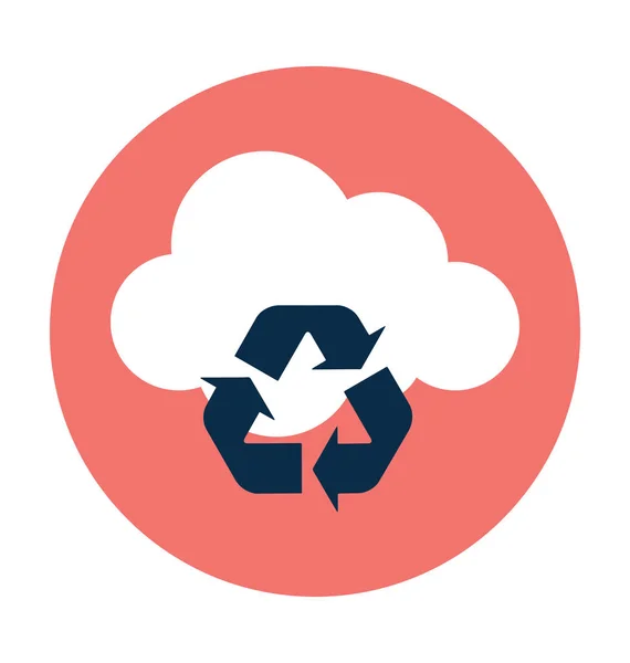 Reciclagem Nuvens Flat Vector Icon — Vetor de Stock
