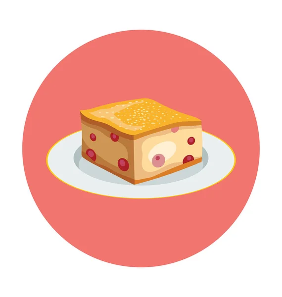Gâteau Plat Vecteur Icône — Image vectorielle