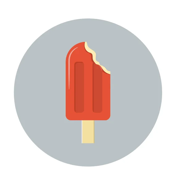 Helado Icono Vector Plano — Vector de stock