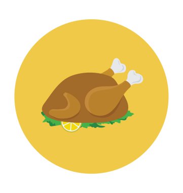 tavuk yassı vektör simgesi 