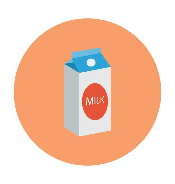 Icono Vector Plano Leche — Vector de stock