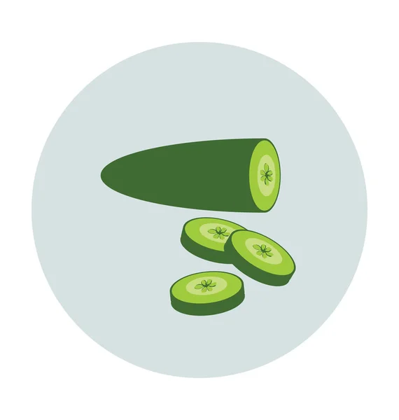 Pepino Plano Vector Icono — Vector de stock