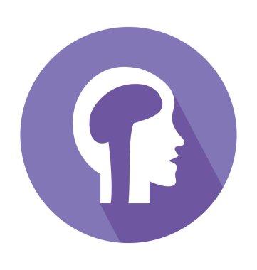 beyin düz vektör simgesi   