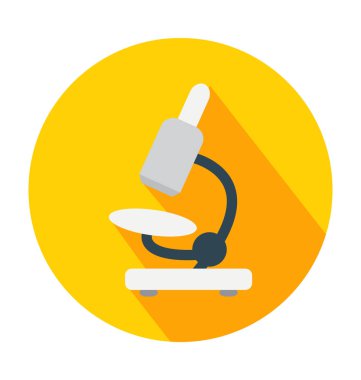 mikroskop düz vektör simgesi   