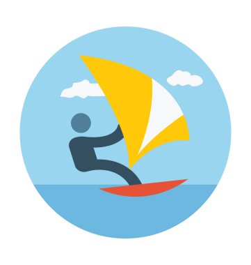 Tekne Düz Vektör Simgesi 