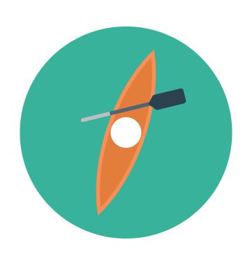  kürek ve tekne düz vektör simgesi 