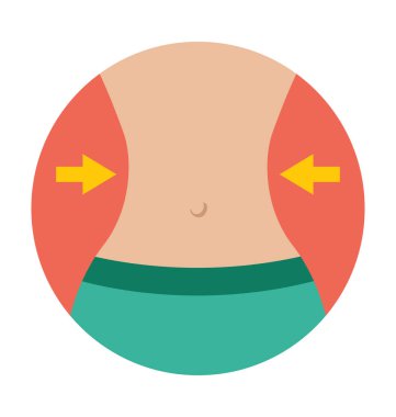  ince belly düz vektör simgesi 