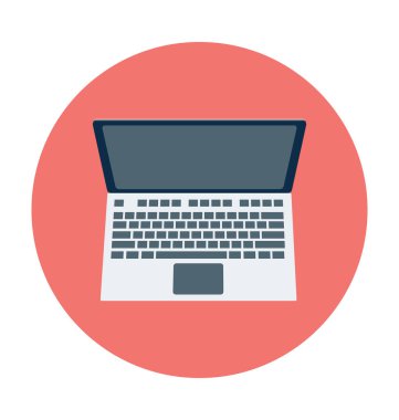 Laptop Düz Vektör Simgesi 