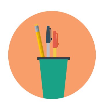 kalem kutusu düz vektör simgesi 