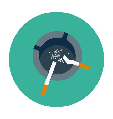 Kül tablası düz vektör simgesi 