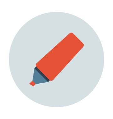 Fosforlu kalem düz vektör simgesi 