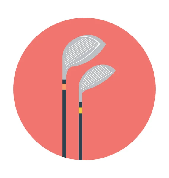Golf Stick Platte Vector Icon — Stockvector