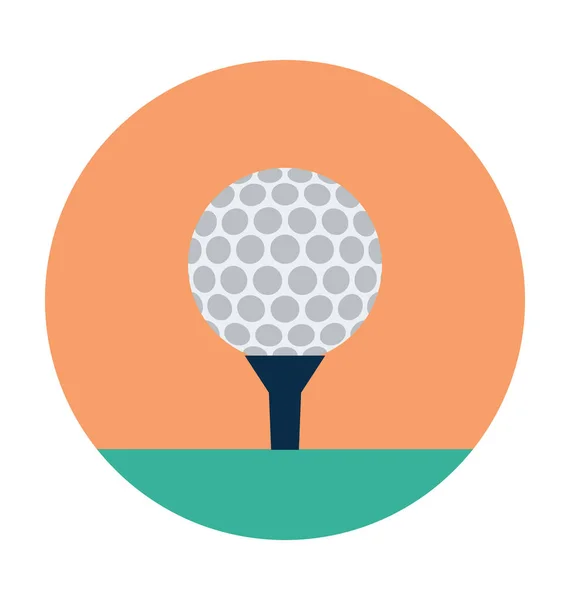 Golfu Plochý Vektorové Ikony — Stockový vektor