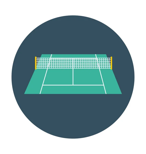 Club Tennis Icône Flat Vector — Image vectorielle