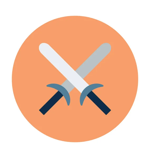 Schwerter Flache Vektor Symbol — Stockvektor