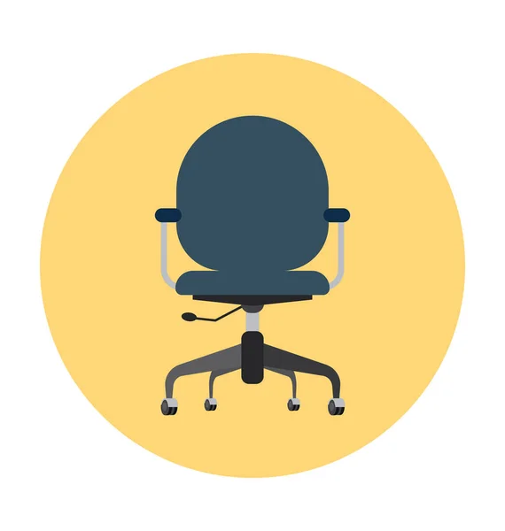 Ikona Plochého Vektoru Kancelářské Židle — Stockový vektor