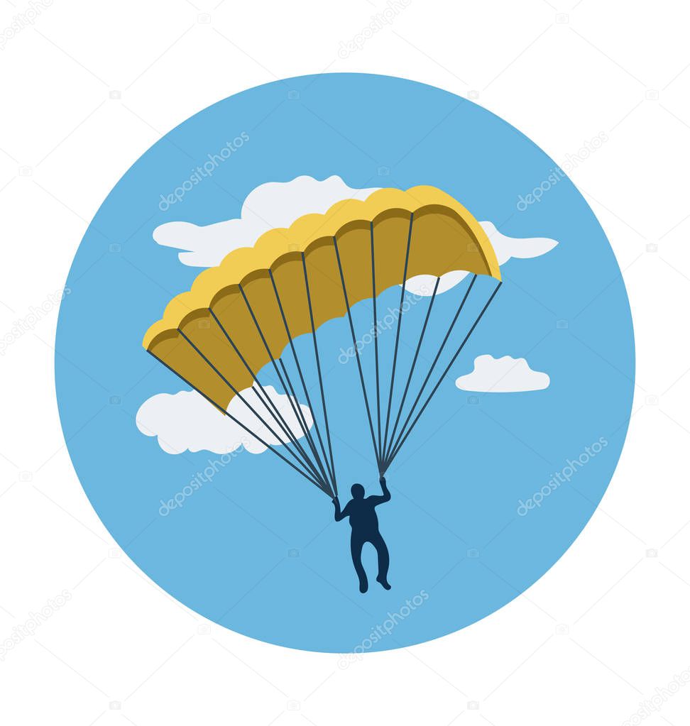 parachute   Flat Vector icon 