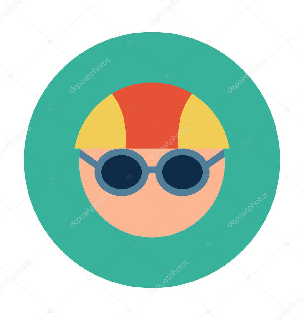Swimmer Face Flat Vector Icon Premium Vector In Adobe Illustrator Ai Ai Format Encapsulated Postscript Eps Eps Format