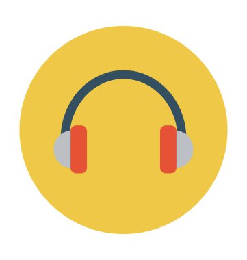 Kulaklık düz vektör simgesi 