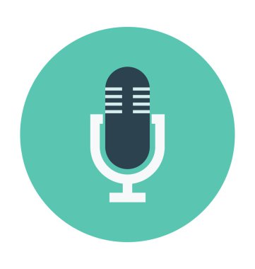   Mikrofon düz vektör simgesi 