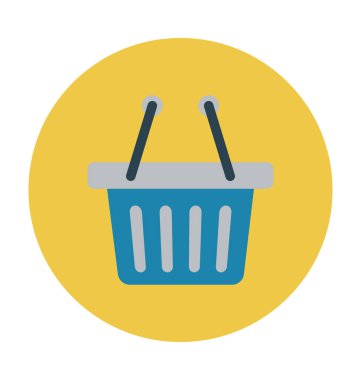 Sepet düz vektör simgesi 