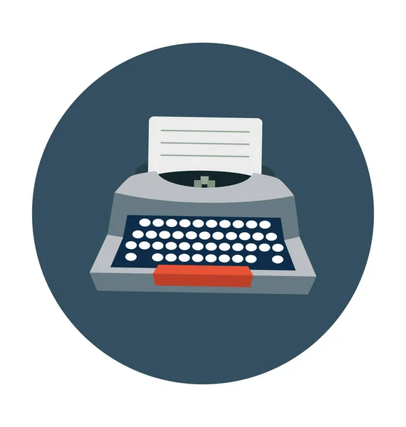 Type Writer Flat Vector Icon — Stock Vector