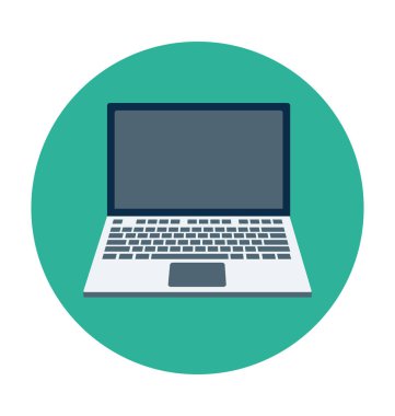 Laptop Düz Vektör Simgesi