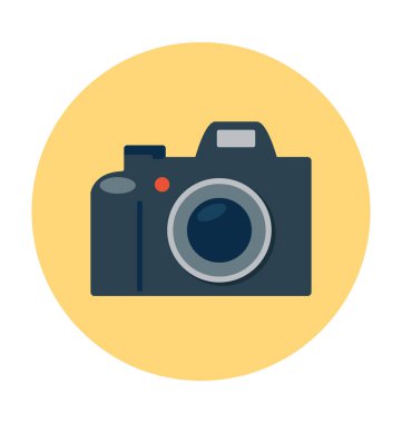 kamera düz vektör simgesi