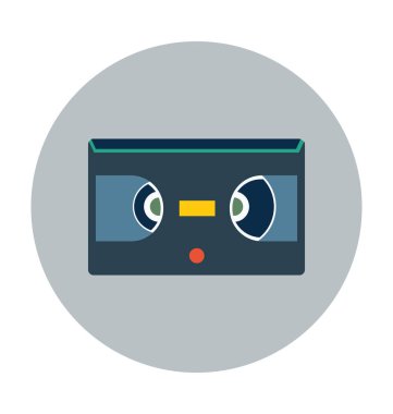 Kaset düz vektör simgesi