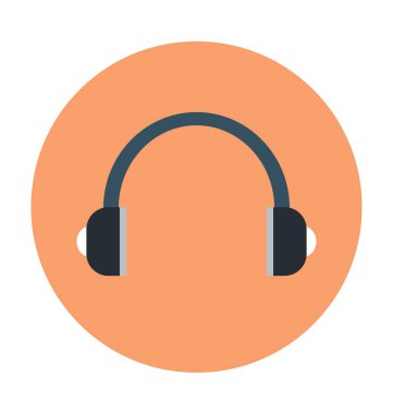 Kulaklık düz vektör simgesi 