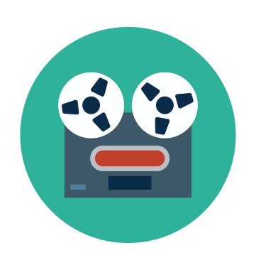 Kaset düz vektör simgesi 