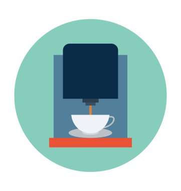 kahve yassı vektör simgesi