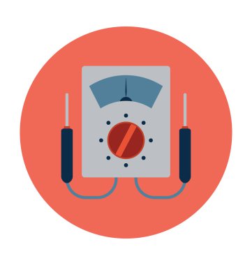 Ampermetre düz vektör simgesi