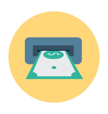 atm düz vektör simgesi